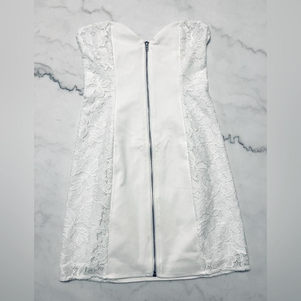 Strapless sweetheart dress Superdown size small white